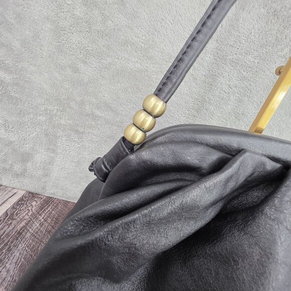 HOBO Adalyn Frame Shoulder Bag Black Leather Soft Hinge Close Boho Single Strap - Picture 4 of 15